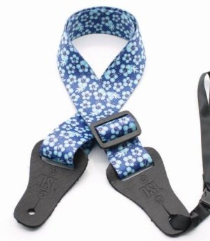 1.5 INCH PRINT UKULELE STRAP HIB-BLUE