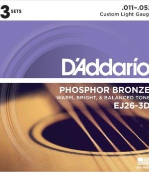 ACOUSTIC GTR STR SET 3D 11/52 PH/BR CUSTOM/LGT