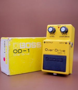 BOSS OD-1 Overdrive Effects Pedal Made in Japan Black Plate Original Box March 1980 (Pre-Loved)