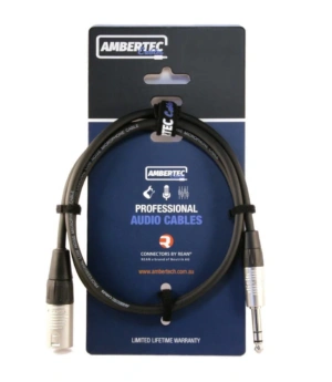 REAN Microphone cable 3m XLR male to 6.35mm TRS plug