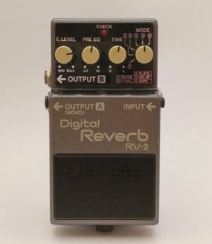 BOSS RV-2 Digital Reverb Black Plate Reverb Guitar Effect Stomp Box (Pre-Loved)