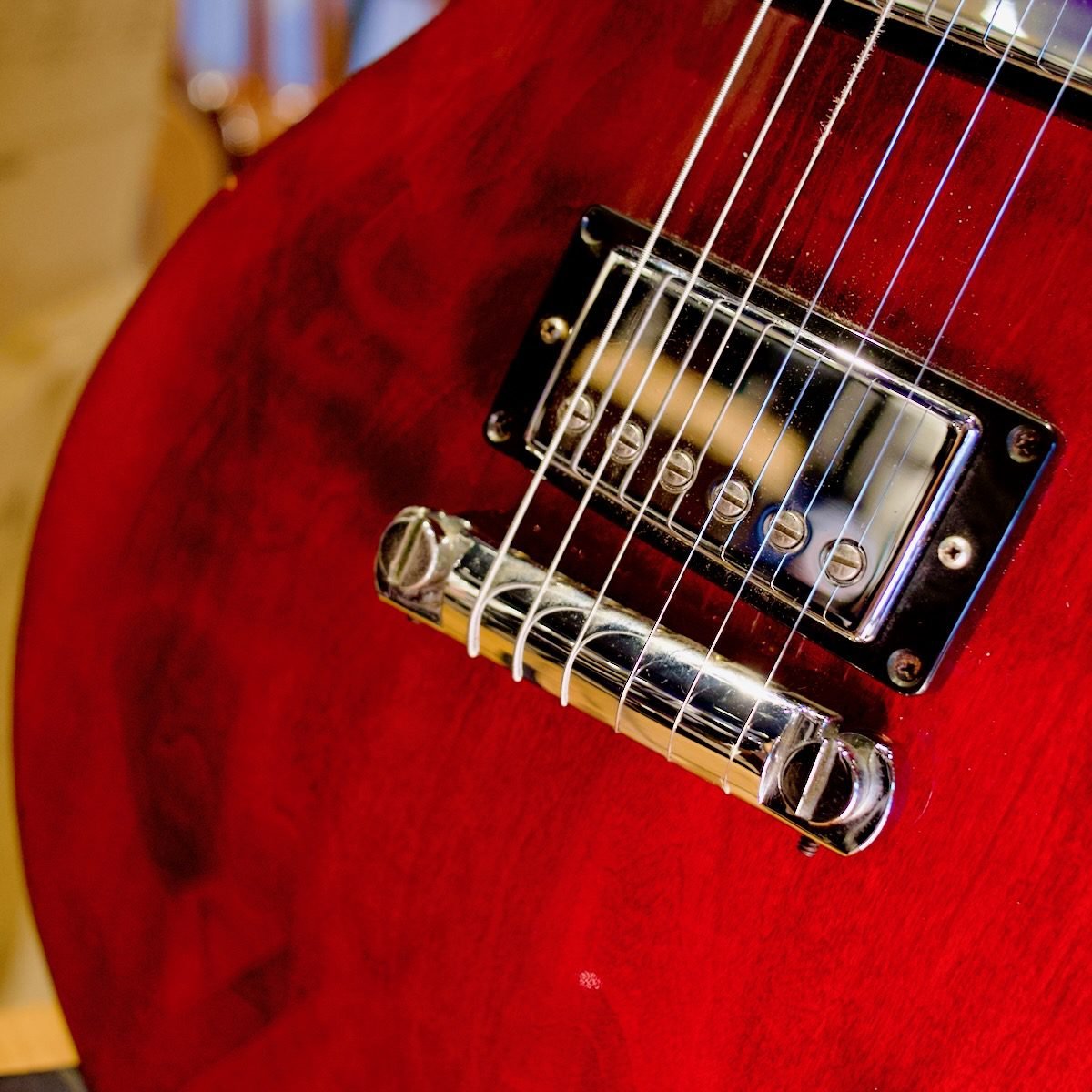 USED GIBSON LES PAUL DOUBLE CUT 1993 WINE RED WITH HARD CASE - Image 5