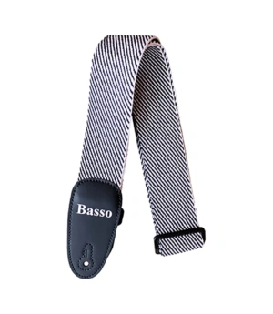 Basso Guitar Strap – Cotton Tweed Black & White EX03