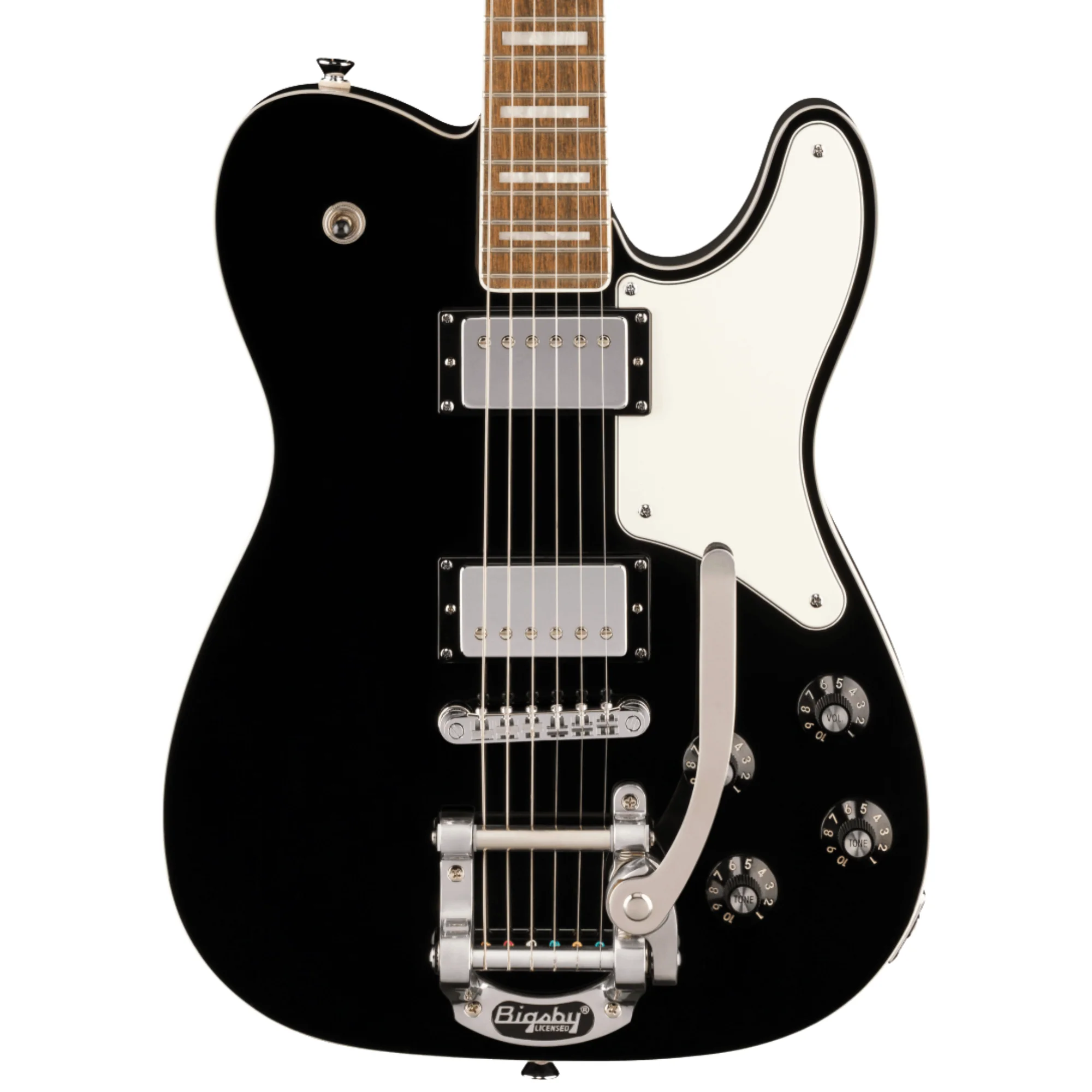 Squier Paranormal Troublemaker Telecaster Deluxe Electric Guitar - Black W/ Bigsby - Image 3